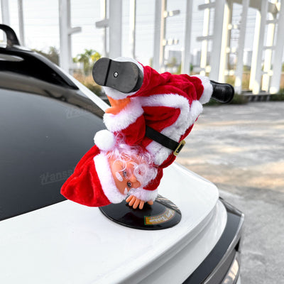 Santa Claus trunk decoration with joyful tunes for Tesla