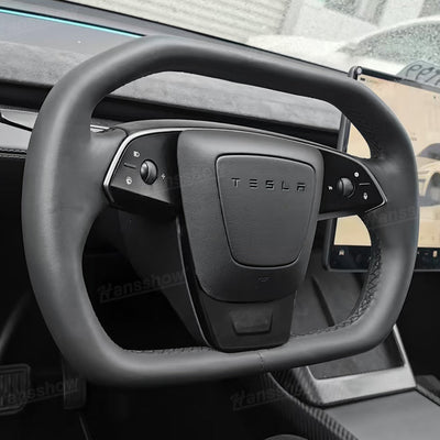Cybertruck Style Steering Wheel for Tesla Model Y white variant
