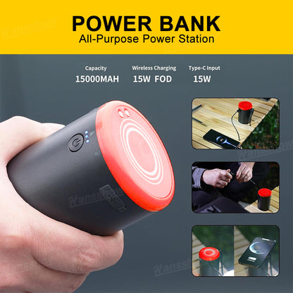 5-in-1 Tesla Jump Starter Kit with 100W Tire Inflator&185 PSI Pressure...