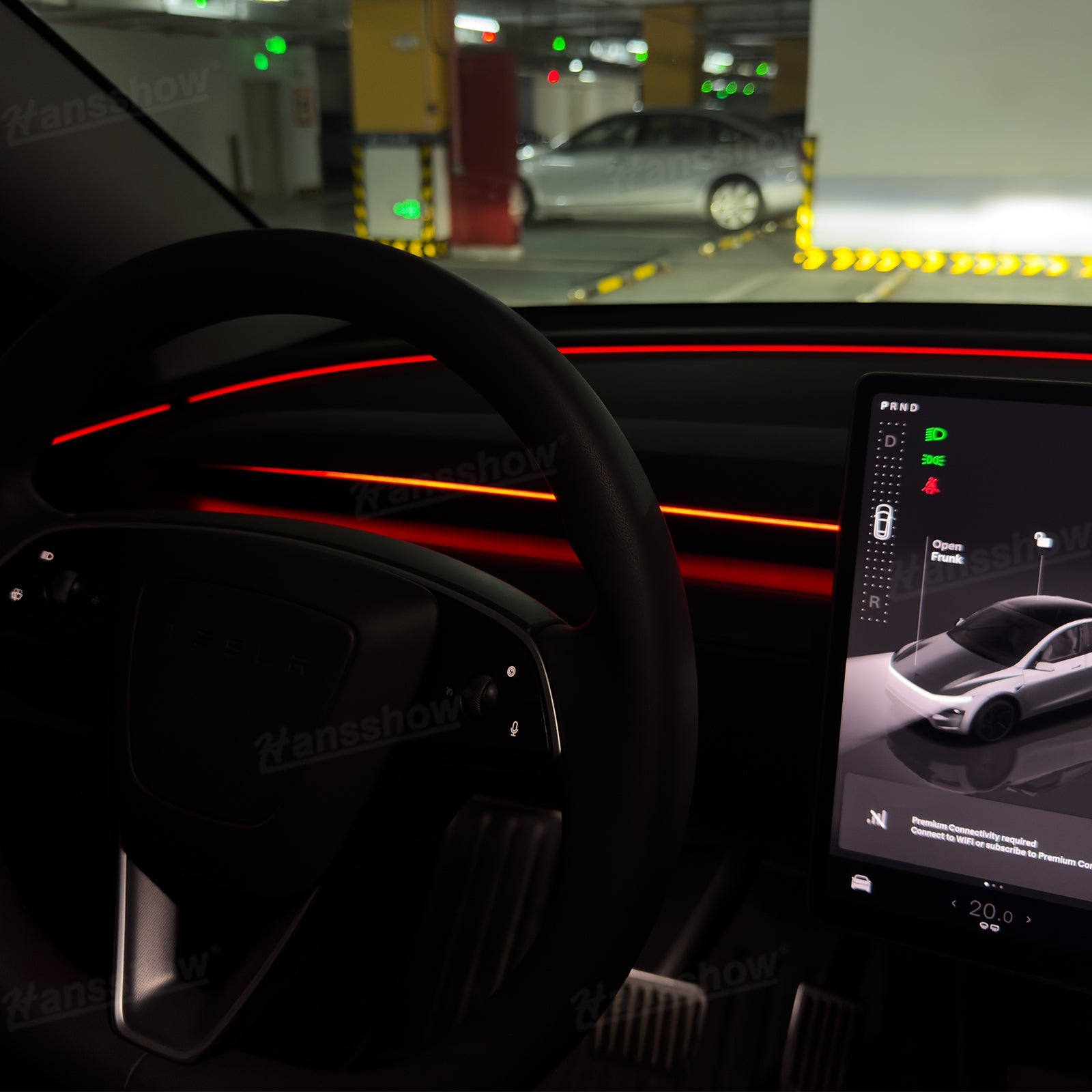 Streamer Ambient Light for Tesla Model Y & 3 driving ambiance