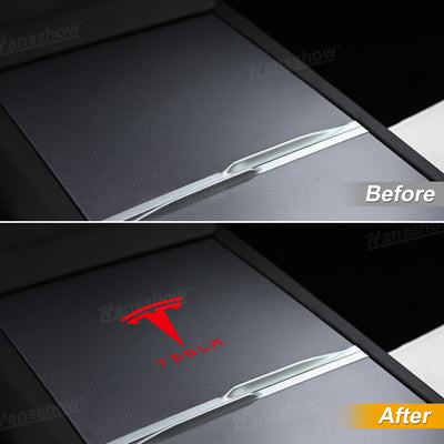 Model Y Juniper Center Console Vinyl Wrap Logo Sticker red color variant