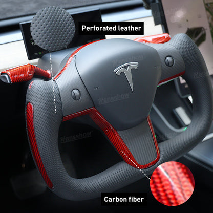 Yoke Style Steering Wheel for Tesla Model Y/3 - Premium Materials
