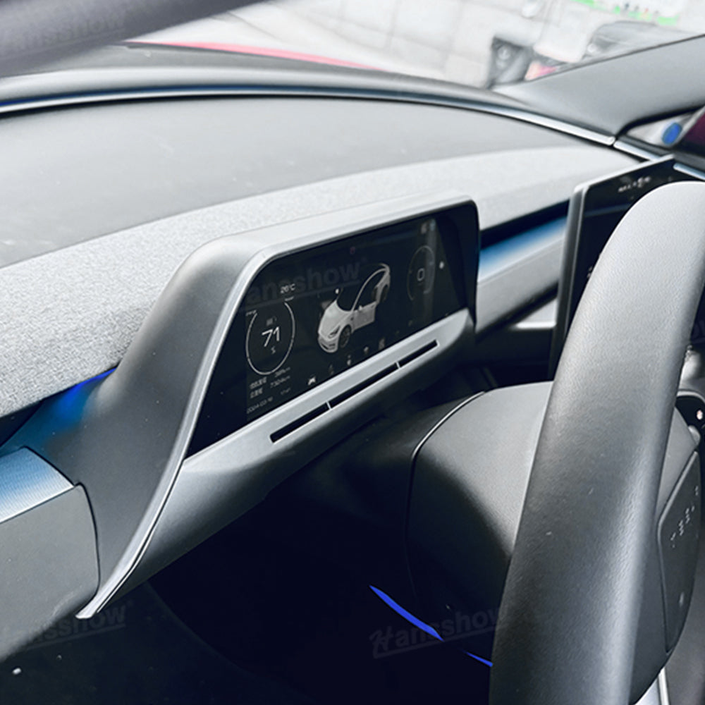 APEX 8.9-Inch CarPlay Screen displaying music app in Tesla Model Y