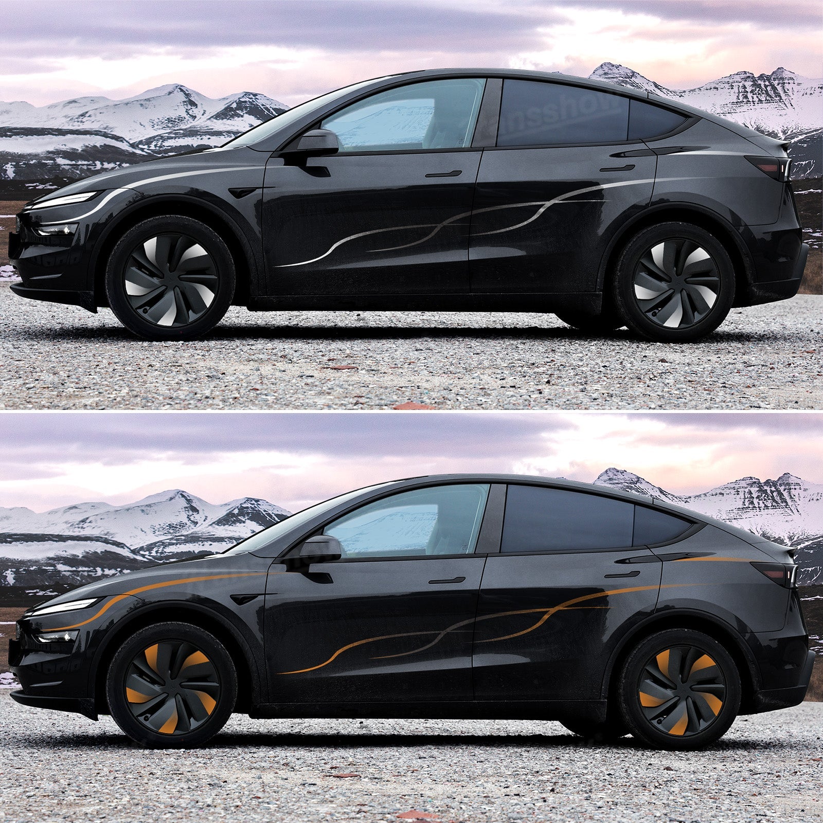 Model Y Juniper Custom Stripe Decal Kit with Interactive Line Style