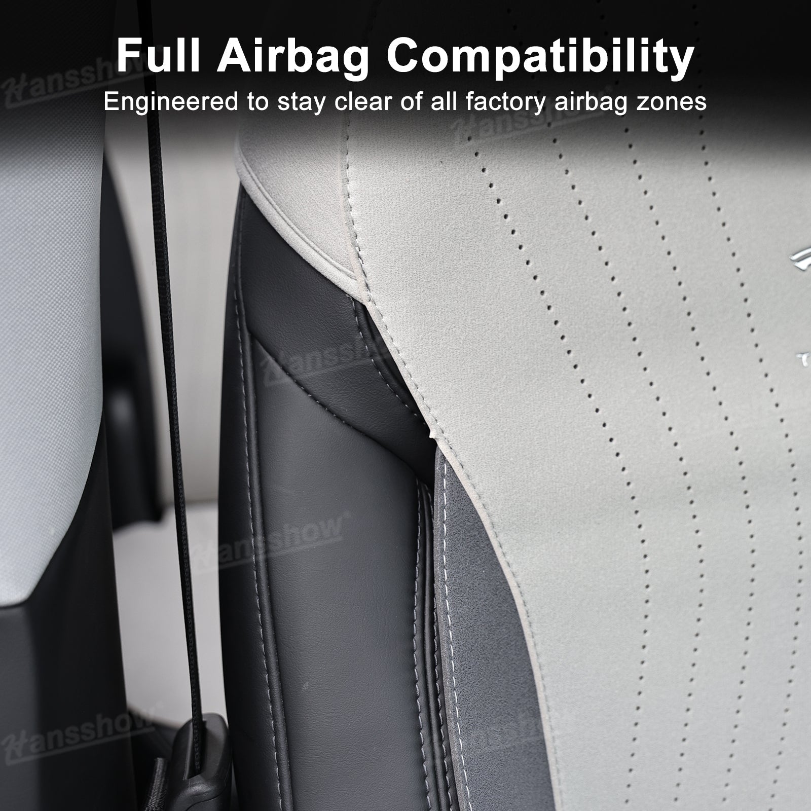Alcantara Seat Cushion for Tesla Model Y & Model 3 rear view