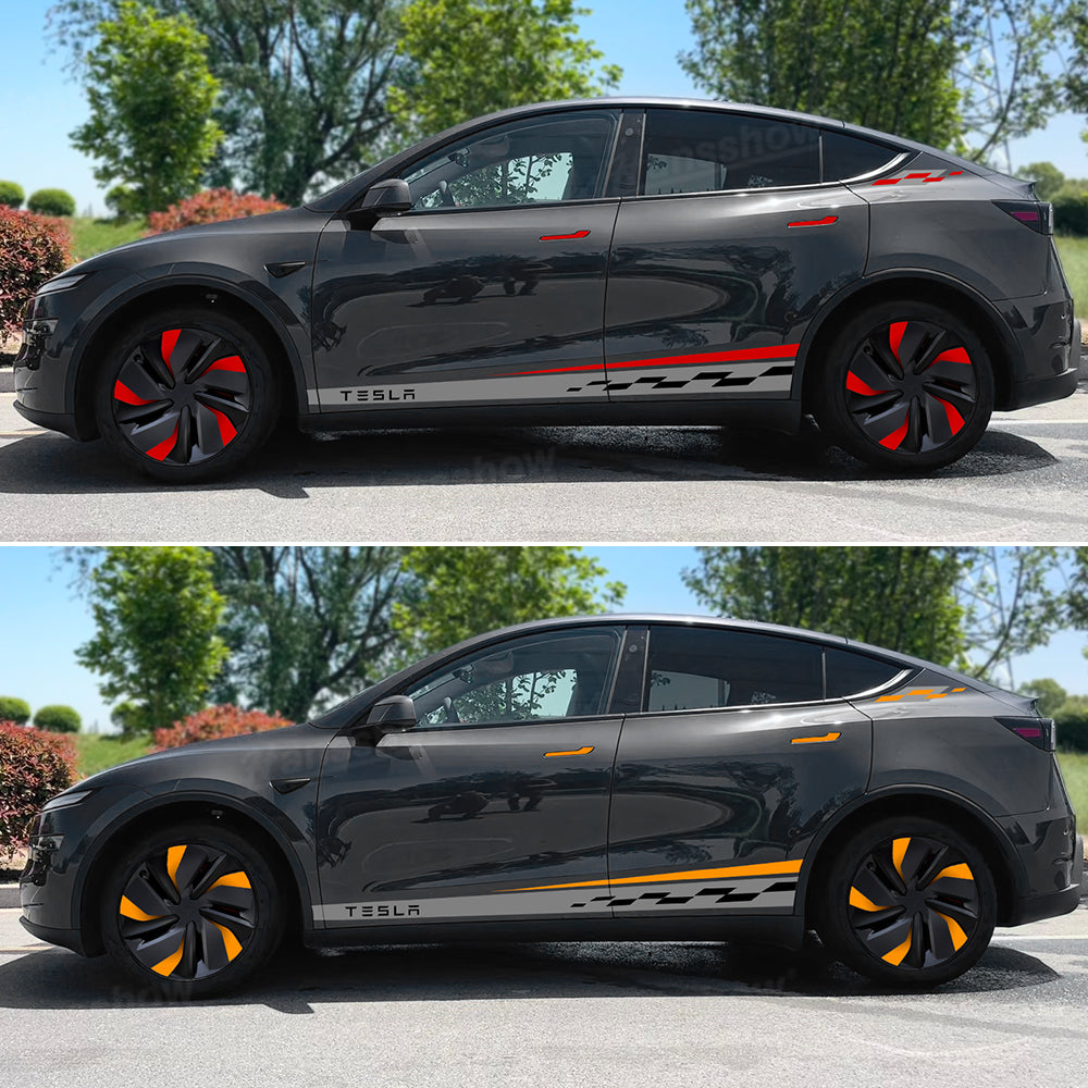 Model Y Juniper Custom Stripe Kit detail of precision cut