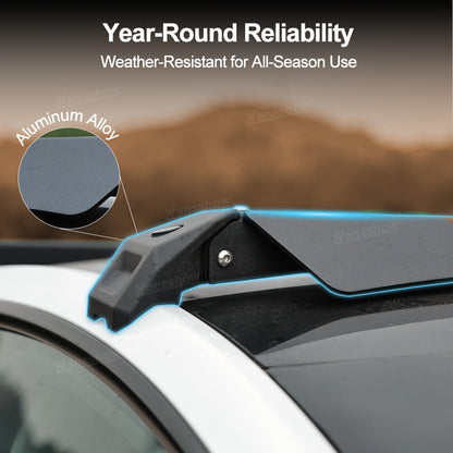 Tesla Model Y Roof Rack With Roof Spoiler Tail Wing - Close-up Detail
