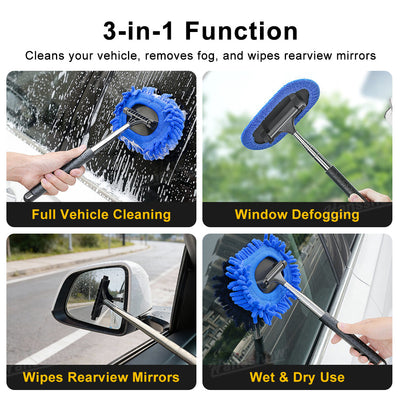 3-in-1 Windshield Cleaning Brush for Tesla Model Y - Side Angle