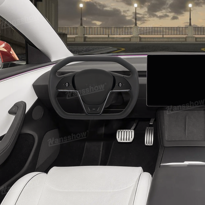 Model Y Juniper Steering Wheel 3.0 Nappa Leather Cybertruck Style - front view