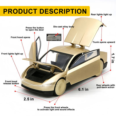 1:32 Cybercab Robotaxi Autonomous Collectible Diecast Alloy Model Car rear view