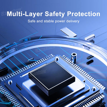 4-in-1 Charging Hub 120W Fast Charging Retractable Cable Hub with Starry...