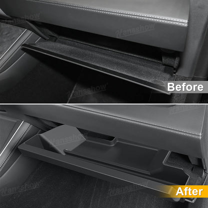 Side view of Model Y Juniper Glove Box Organizer