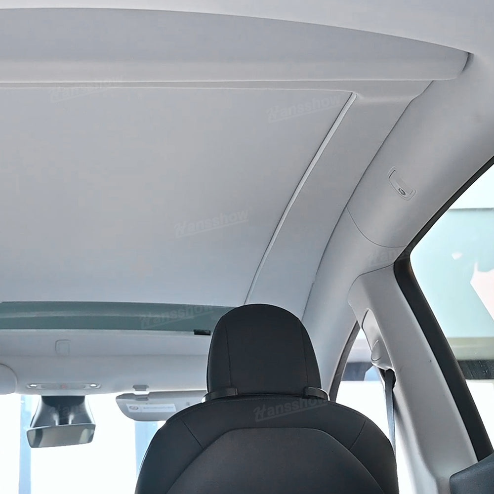 Electric Powered Sunshade for Tesla Model Y - from inside the vehicle
