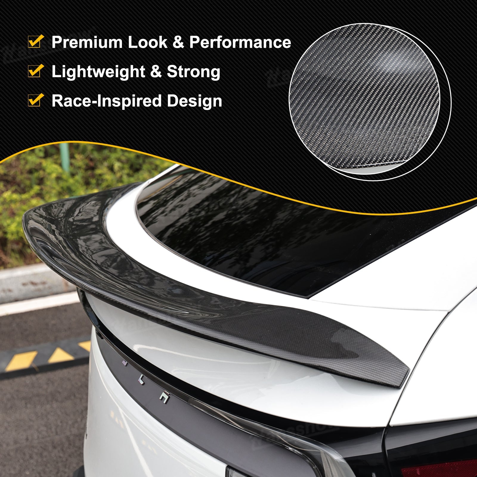 V-Style Rear Spoiler for Tesla Model Y rear view