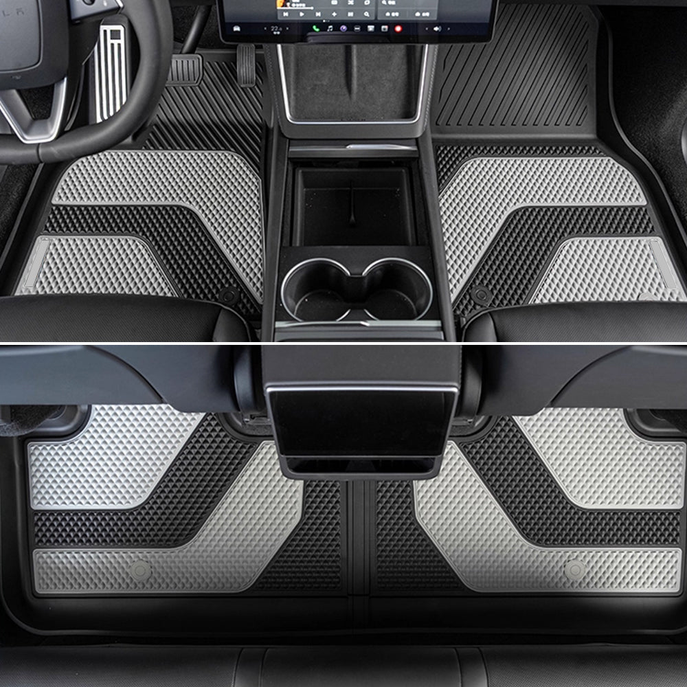 Model Y Juniper TPE Floor Mats - Anti-slip backing detail
