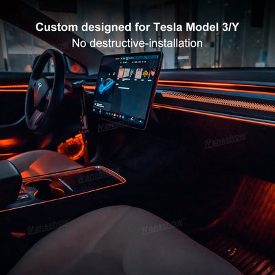 Model 3/Y Ambient Lighting Kit Dragon Scale Style LCD control panel