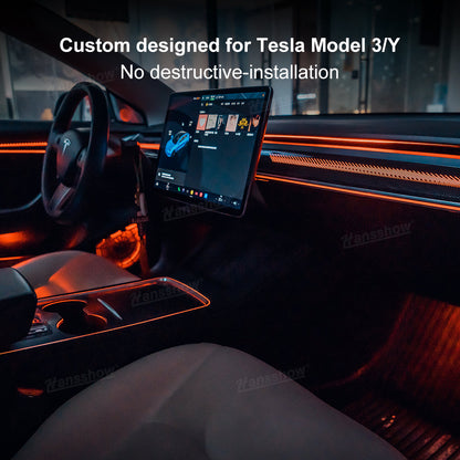 Model 3/Y Ambient Lighting Kit Dragon Scale Style LCD control panel