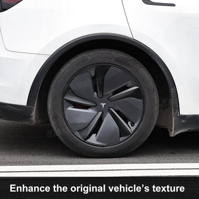 Model Y Juniper/3 Highland 3D Wheel Hub Center Cap Emblem side angle