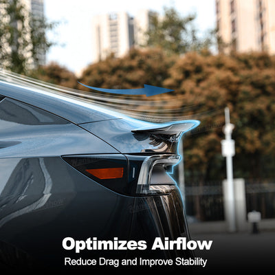 Model Y Juniper Spoiler Real Carbon Fiber Wing Rear Trunk Lip Lid - close-up detail
