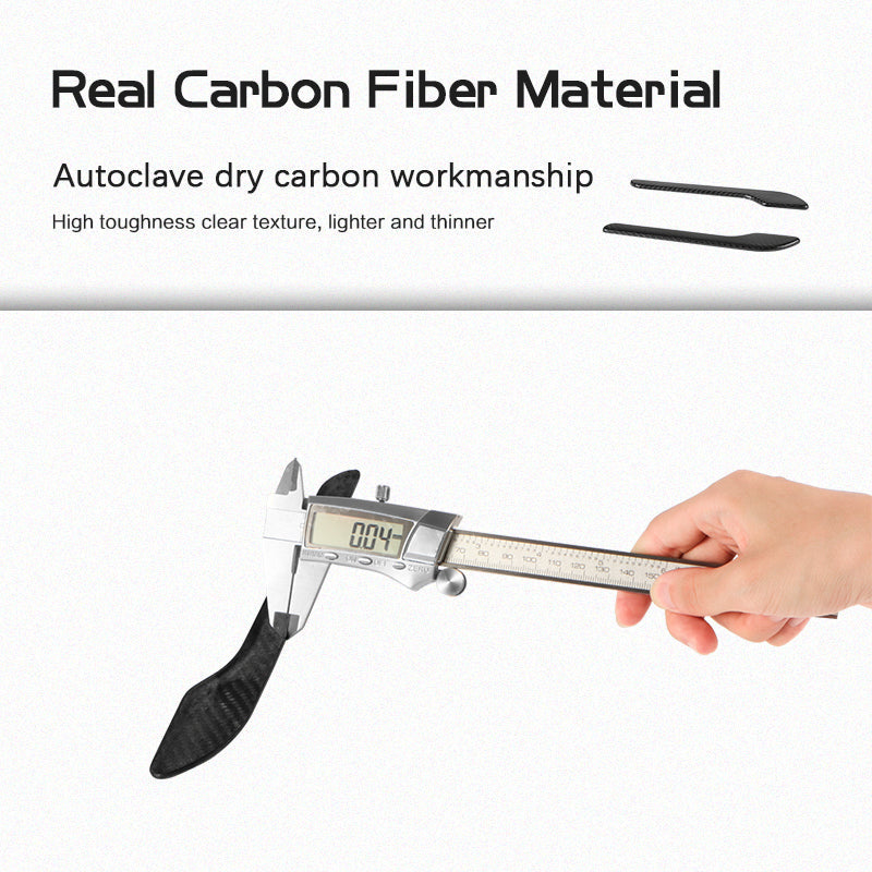 Model Y Juniper Real Carbon Fiber Kit installed door handle view