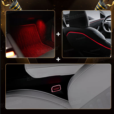 Model Y Juniper/3 Highland Ambient Lighting Kit backseat view
