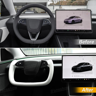 Model Y Yoke Steering Wheel Nappa close-up detail