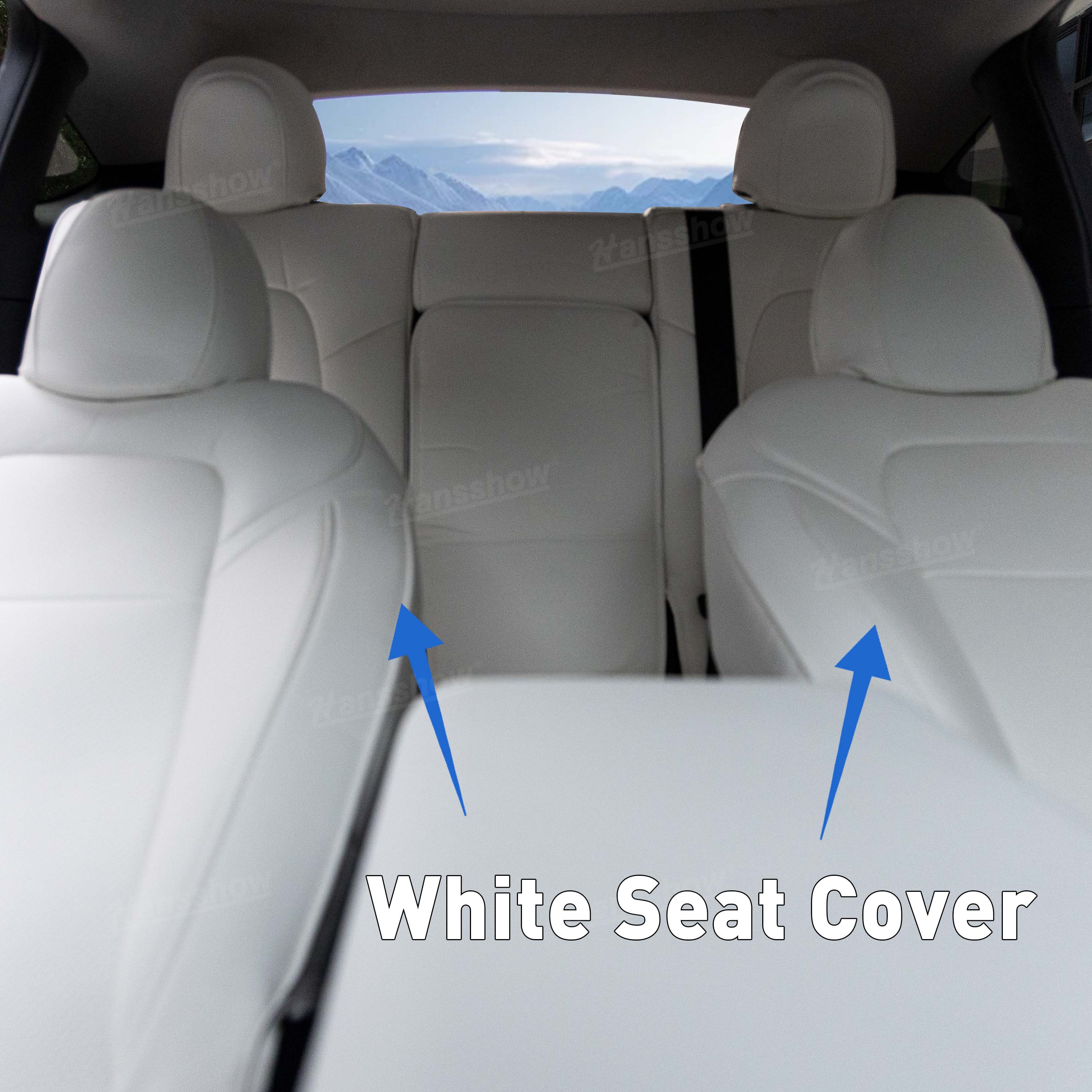 Model Y/Model 3 Bundle Of White Enthusiast Style Kits For Tesla White - Full interior view