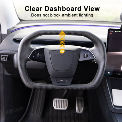 Model Y Juniper Steering Wheel Real Carbon Fiber CyberWheel 2.0 dashboard integration