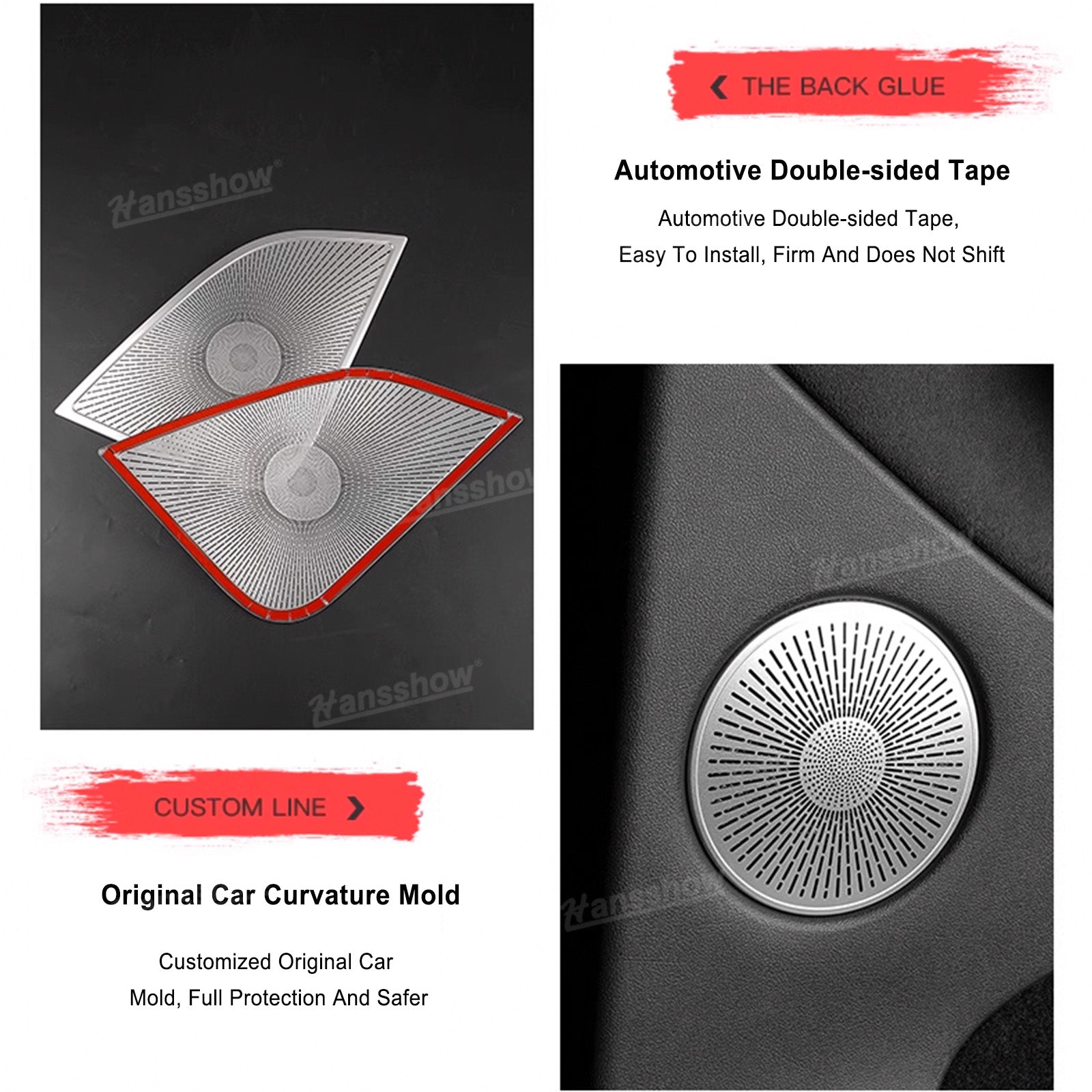 Tesla Model Y Car Speaker Cover Trim installed view
