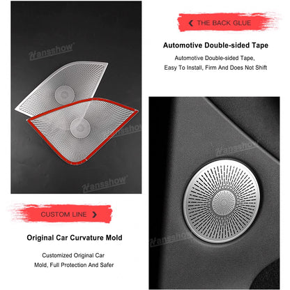 Tesla Model Y Car Speaker Cover Trim installed view