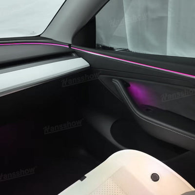 Model Y Ambient Lighting Kit close-up of light integration
