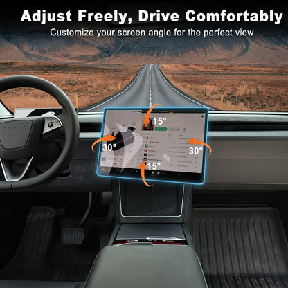 Model 3 Highland & Model Y Juniper Screen Swivel Mount showing screen rotation