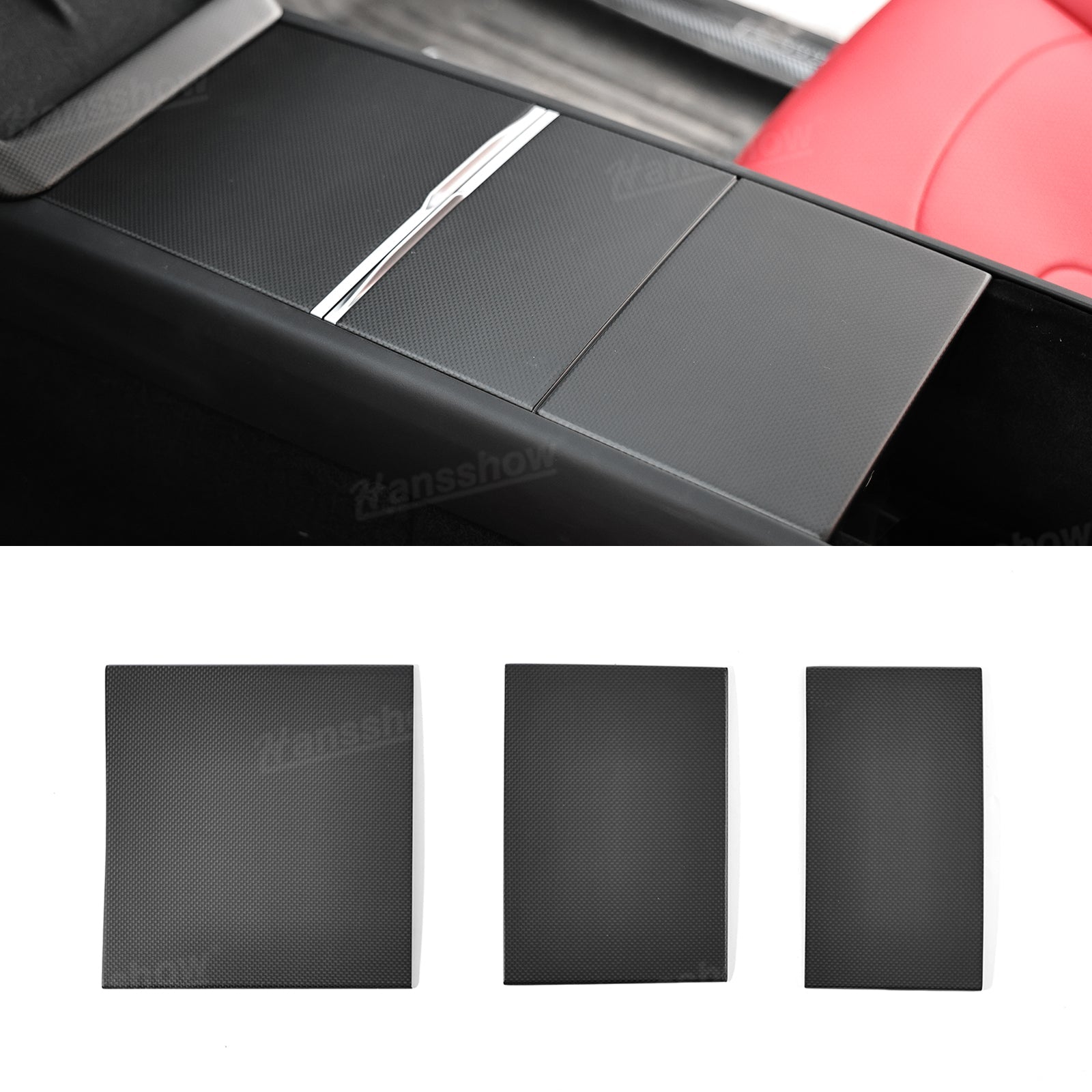 Model Y Juniper Real Carbon Fiber Cover Interior Set close-up