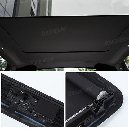 Model Y Juniper Power Sunshade in action on a sunny day