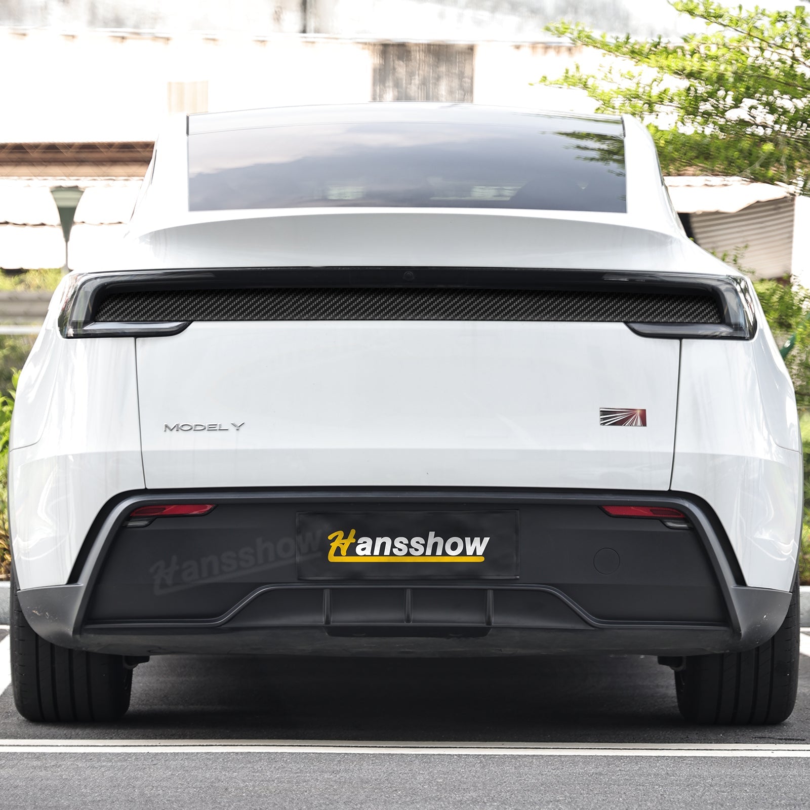 Model Y Juniper Liftgate Panel Wrap Vinyl Wrap Tailgate Applique - lighting effect