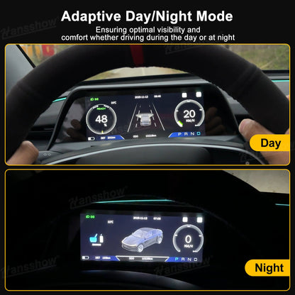 APEX 8.9-Inch CarPlay Screen integrated into Tesla Model Y dashboard