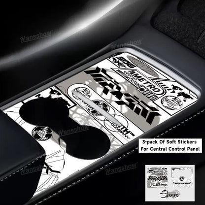 Model Y/3 Upgarde Center Console Wrap Cover - Elegant interior upgrade