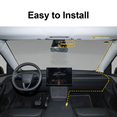 4K Front/1080P Rear Dash Cam for Tesla Model Y - side angle