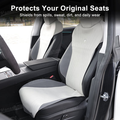 Alcantara Seat Cushion for Tesla Model Y & Model 3 passenger side