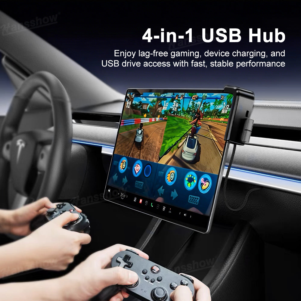 Center Console Screen USB Hub installed in Tesla Model Y interior