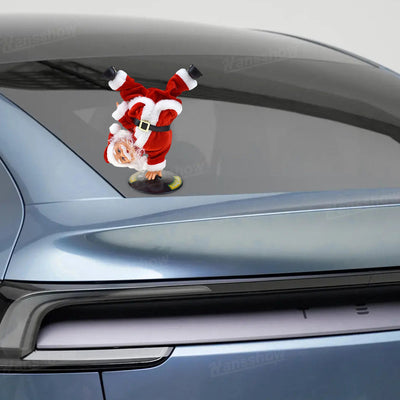Santa Claus trunk decoration showcasing festive spirit for Tesla