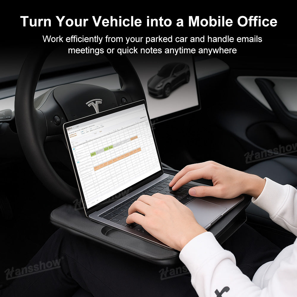 Steering Wheel Desk for Tesla Model Y installed view