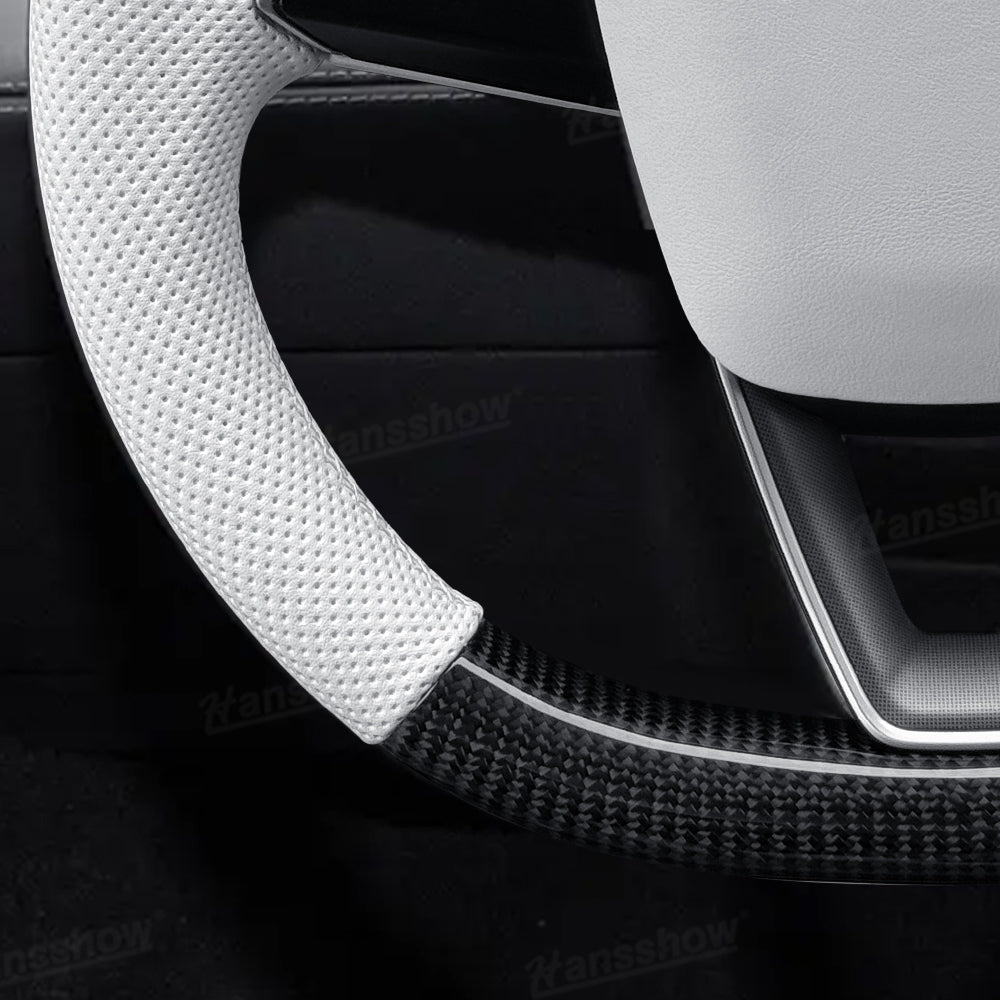 Model Y Juniper Steering Wheel Carbon Fiber Style matte finish