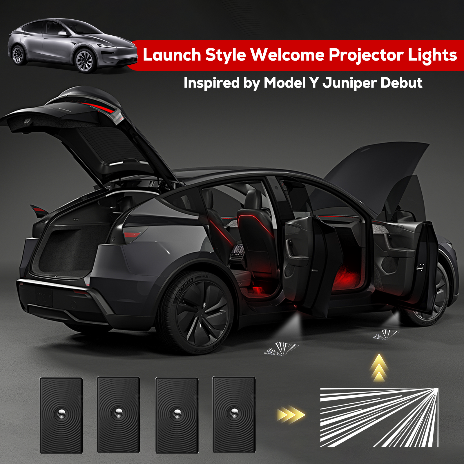 Model 3&Y Welcome Light Launch Series Door Projector Lamps for Tesla Model Y - user experience