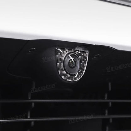 Model Y Juniper Flexible Urethane Carbon Fiber Front Camera Frame Sticker - top view