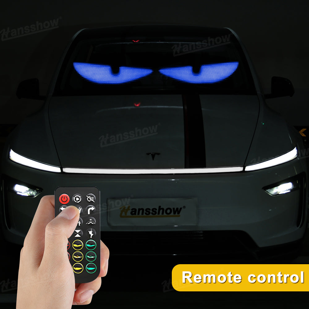 Model Y Juniper Devil Eyes Lights Flexible LED Windshield Light Kit showing color options
