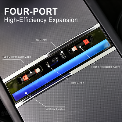 Model Y Juniper/3 Highland USB HUB Adapter with LED light on