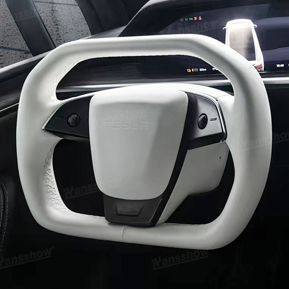 Cybertruck Style Steering Wheel for Tesla Model Y side angle