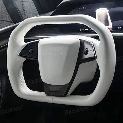 Cybertruck Style Steering Wheel for Tesla Model Y side angle
