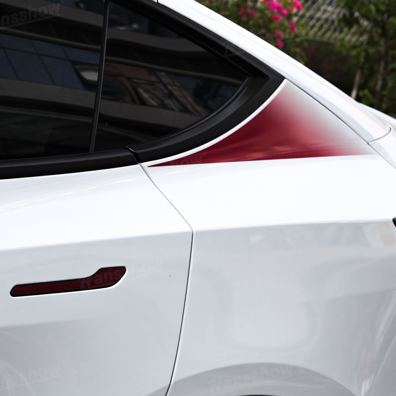 Model Y Juniper Exterior Vinyl Wrap Side Vinyl Sticker Decal - before and after